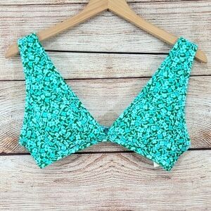 Aerie floral scoop padded bikini top nwt
